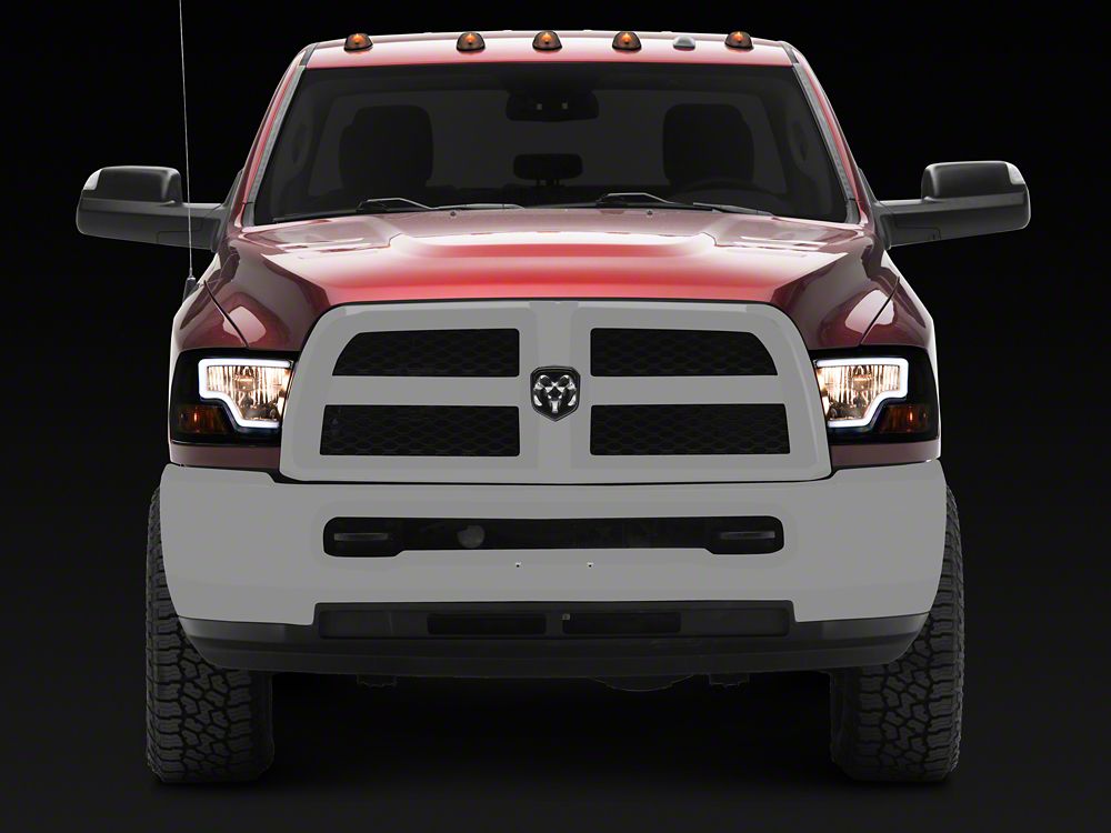 Raxiom LED Bar Headlights; Black Housing; Clear Lens (10-18 RAM 3500 w/ Factory Halogen Non-Projector Headlights)
