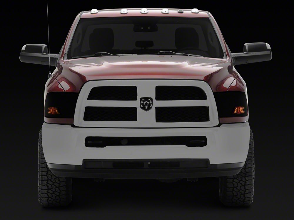 Raxiom Axial Series OEM Style Replacement Headlights with Single Bulb; Chrome Housing; Smoked Lens (10-18 RAM 3500 w/ Factory Halogen Non-Projector Headlights)