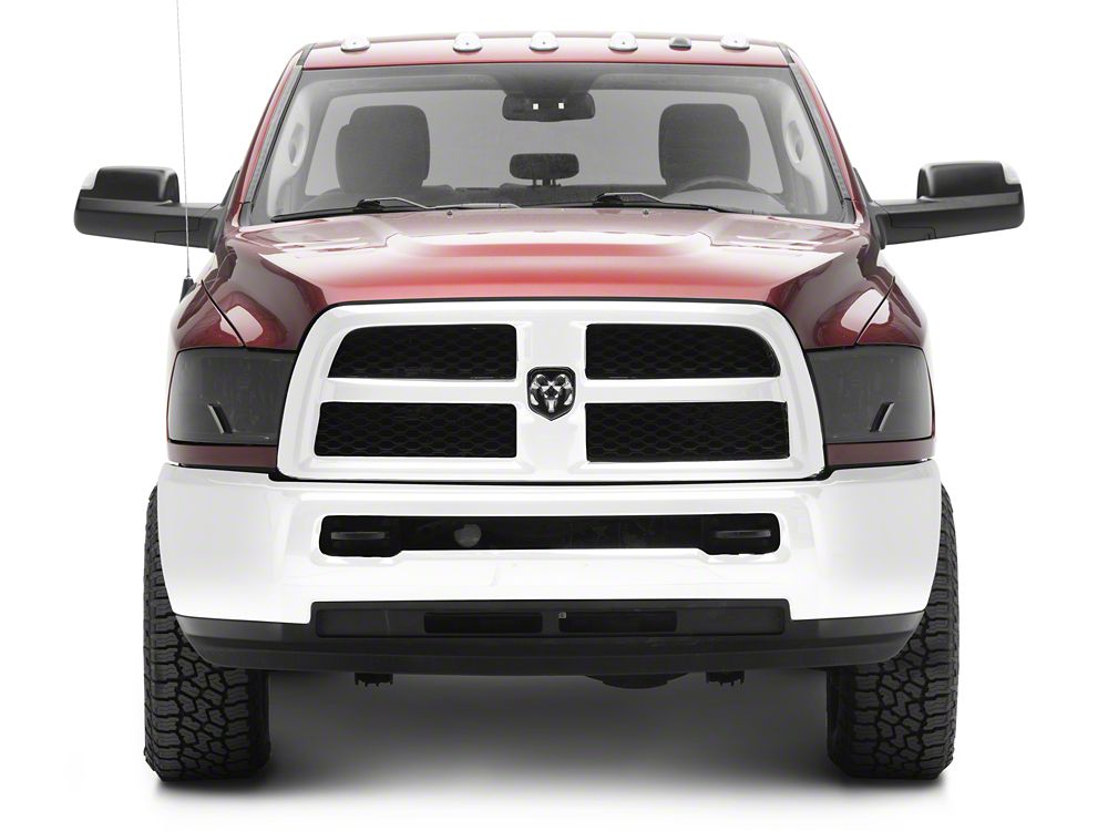 Raxiom Axial Series OEM Style Replacement Headlights with Single Bulb; Chrome Housing; Smoked Lens (10-18 RAM 3500 w/ Factory Halogen Non-Projector Headlights)