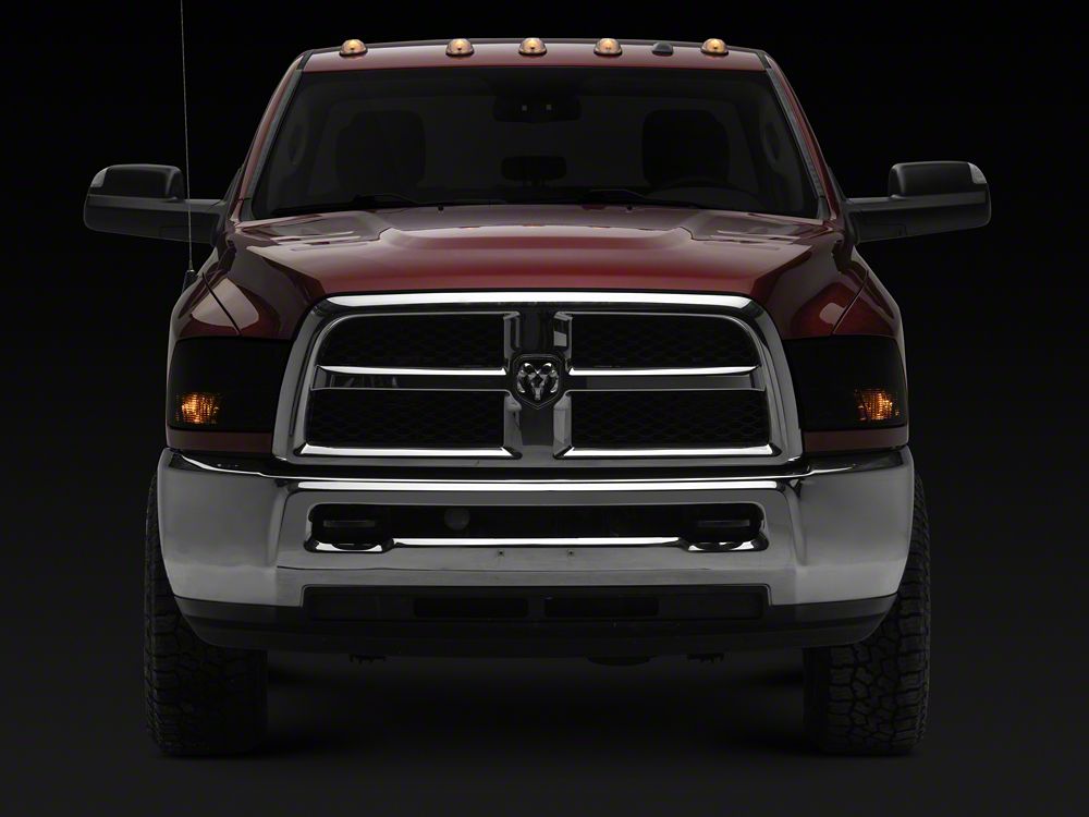 Raxiom Axial Series OEM Style Replacement Headlights with Dual Bulb; Chrome Housing; Smoked Lens (10-18 RAM 3500 w/ Factory Halogen Non-Projector Headlights)