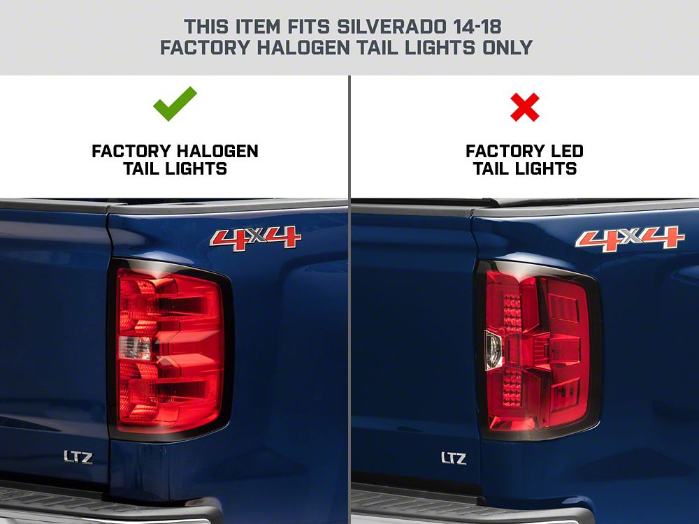 Raxiom LED Tail Lights with Sequential Turn Signals; Chrome Housing; Clear Lens (14-18 Silverado 1500 w/ Factory Halogen Tail Lights)