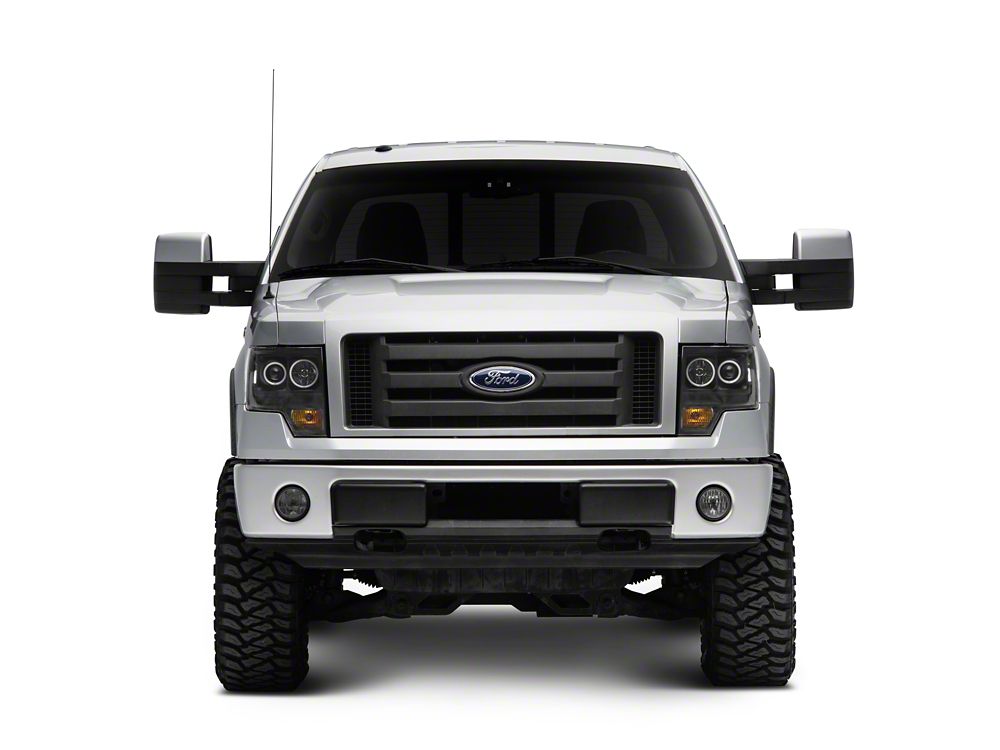 Raxiom Super White LED Halo Projector Headlights; Black Housing; Clear Lens (09-14 F-150 w/ Factory Halogen Headlights)