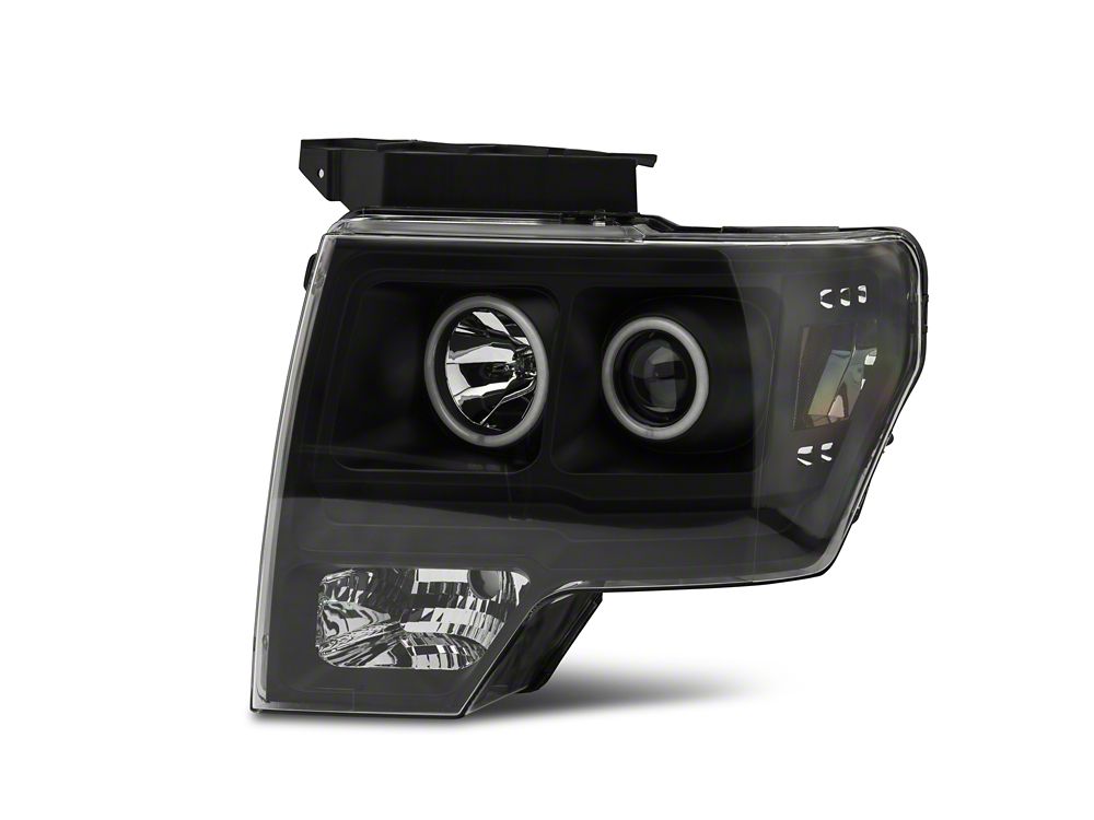 Raxiom Super White LED Halo Projector Headlights; Black Housing; Clear Lens (09-14 F-150 w/ Factory Halogen Headlights)