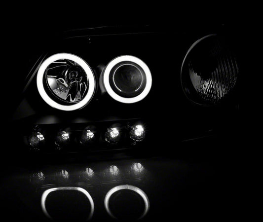 Raxiom Super White LED Halo Projector Headlights; Black Housing; Clear Lens (97-03 F-150)
