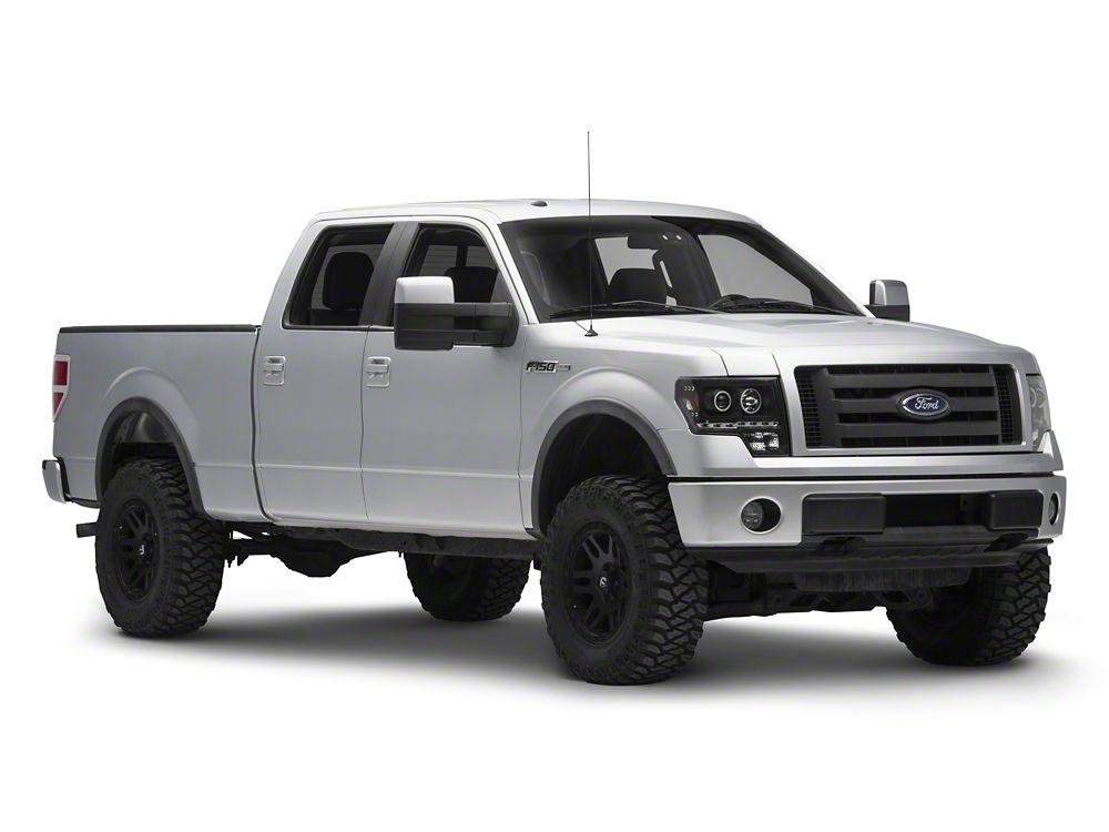 Raxiom G2 Super White LED Halo Projector Headlights; Black Housing; Clear Lens (09-14 F-150 w/ Factory Halogen Headlights)