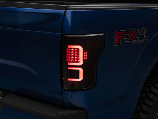 Raxiom G3 LED Tail Lights; Black Housing; Clear Lens (15-17 F-150 w/ Factory Halogen Non-BLIS Tail Lights)