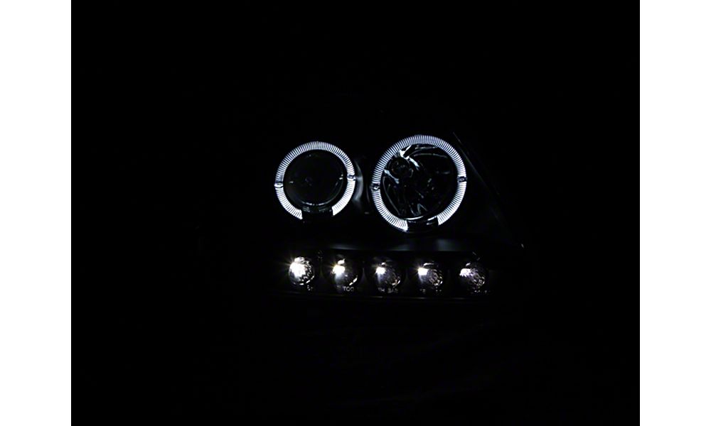 Raxiom LED Halo Projector Headlights; Black Housing; Clear Lens (97-03 F-150)