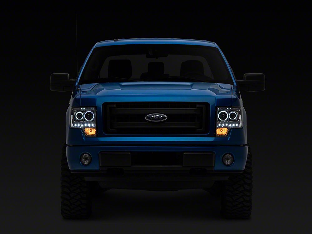 Raxiom G2 CCFL Halo Projector Headlights; Chrome Housing; Clear Lens (09-14 F-150 w/ Factory Halogen Headlights)