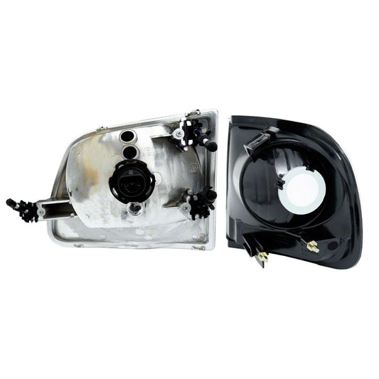 Raxiom G2 Euro Headlights with Parking Lights; Chrome Housing; Clear Lens (97-03 F-150)