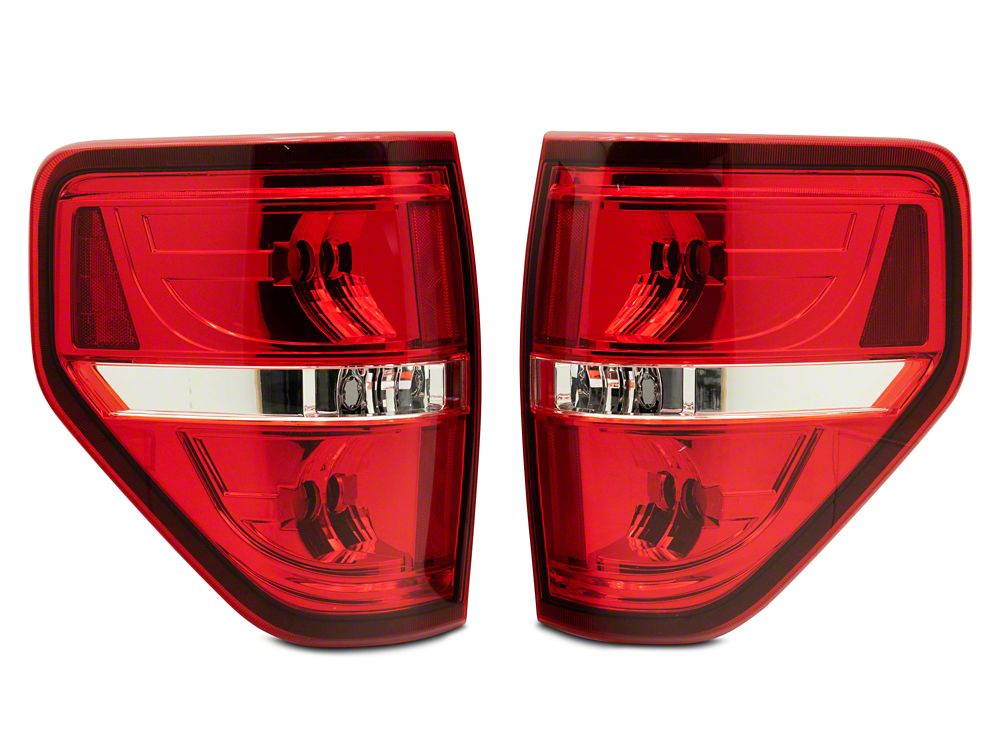 Raxiom Tail Lights; Chrome Housing; Red/Clear Lens (09-14 F-150 Styleside)
