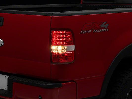 Raxiom LED Tail Lights; Chrome Housing; Red/Clear Lens (04-08 F-150 Styleside)