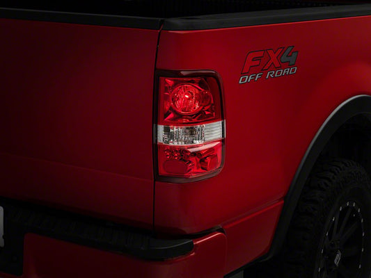 Raxiom OEM Style Tail Lights; Chrome Housing; Red Lens (04-08 F-150 Styleside)