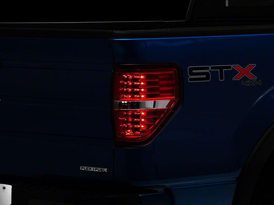 Raxiom LED Tail Lights; Chrome Housing; Red/Clear Lens (09-14 F-150 Styleside)