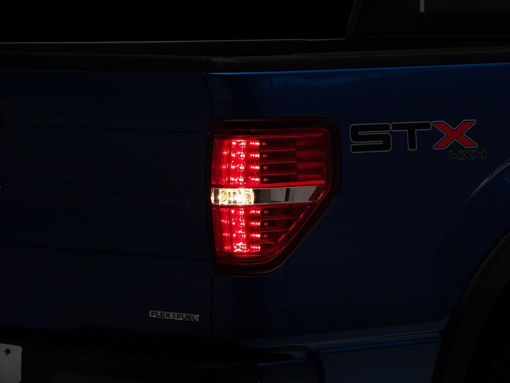 Raxiom LED Tail Lights; Chrome Housing; Red/Clear Lens (09-14 F-150 Styleside)