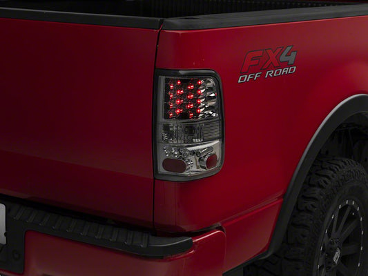 Raxiom LED Tail Lights; Chrome Housing; Smoked Lens (04-08 F-150 Styleside)
