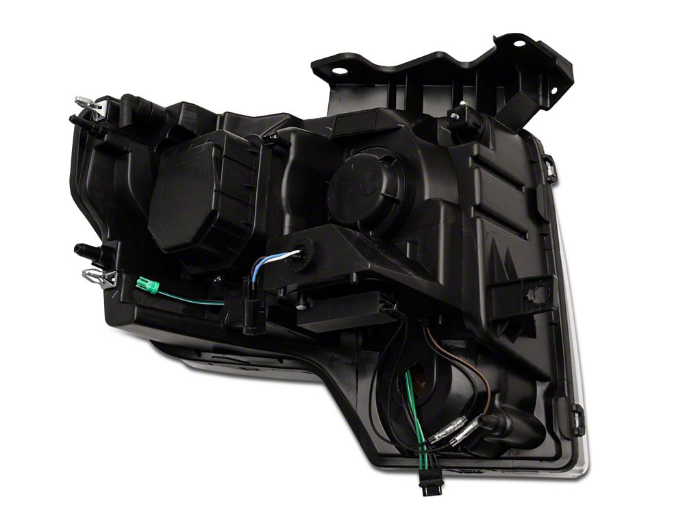 Raxiom G4 Projector Headlights; Black Housing; Clear Lens (09-14 F-150 w/ Factory Halogen Headlights)