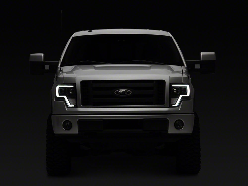 Raxiom G4 Projector Headlights; Black Housing; Clear Lens (09-14 F-150 w/ Factory Halogen Headlights)