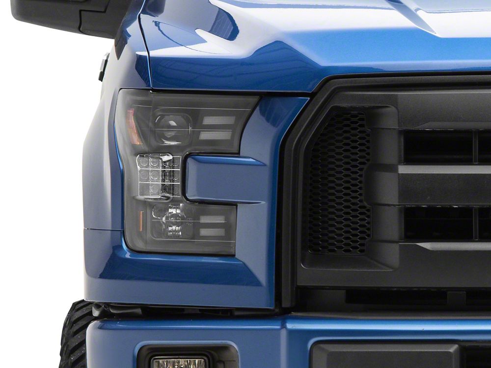 Raxiom LED Projector Headlights with Sequential Turn Signals; Black Housing; Clear Lens (15-17 F-150 w/ Factory Halogen Headlights)