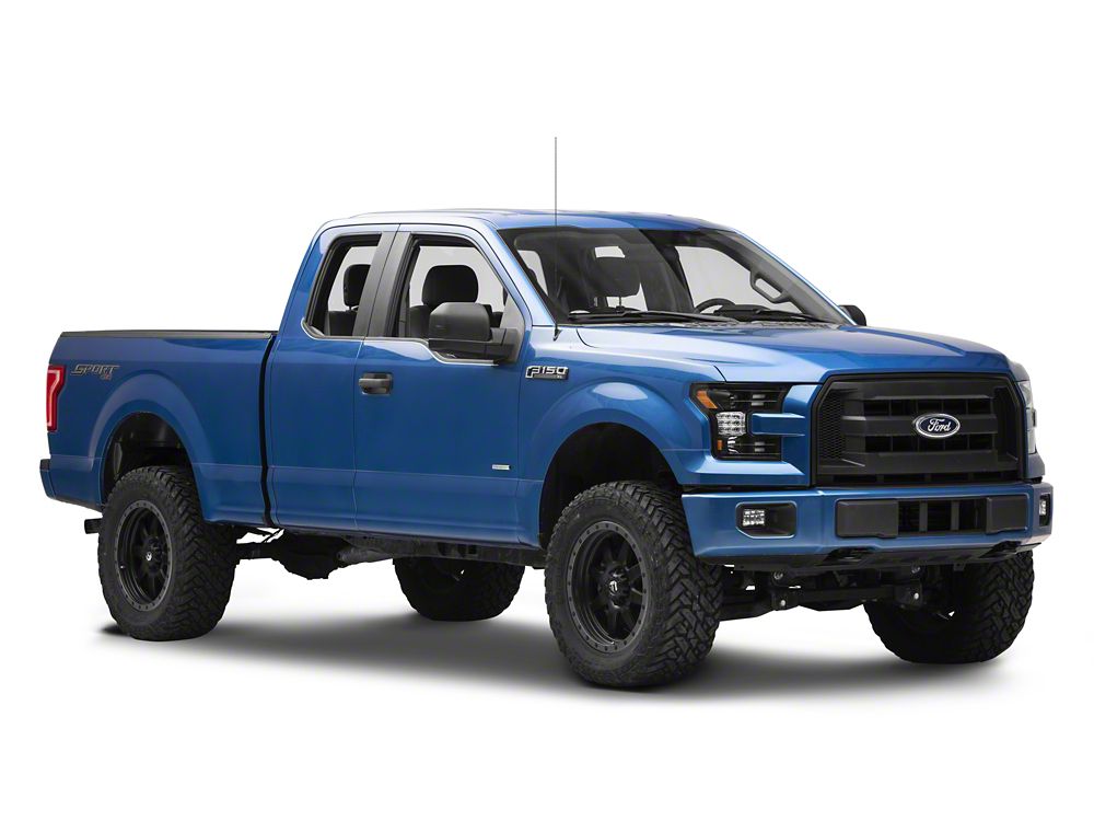 Raxiom LED Projector Headlights with Sequential Turn Signals; Black Housing; Clear Lens (15-17 F-150 w/ Factory Halogen Headlights)