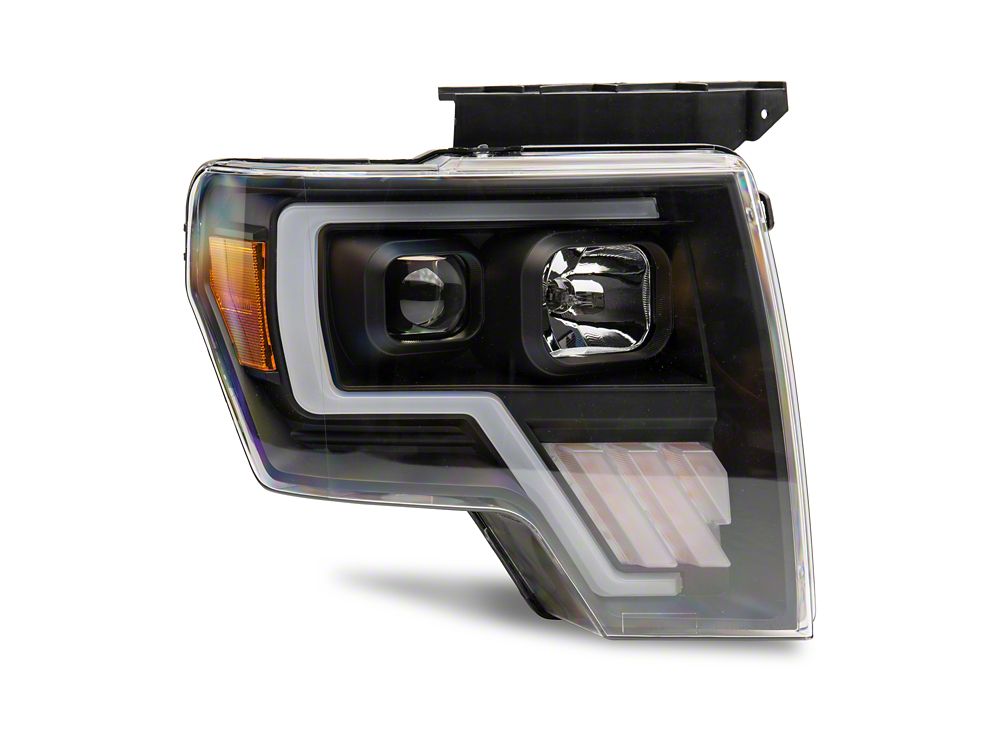 Raxiom Axial Series G4 Light Bar Switchback Projector Headlights; Black Housing; Clear Lens (09-14 F-150 w/ Factory Halogen Headlights)