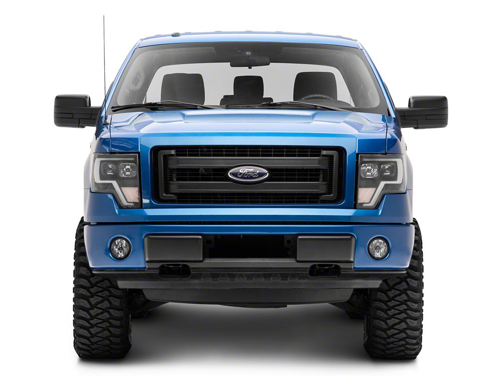 Raxiom Axial Series G4 Light Bar Switchback Projector Headlights; Black Housing; Clear Lens (09-14 F-150 w/ Factory Halogen Headlights)