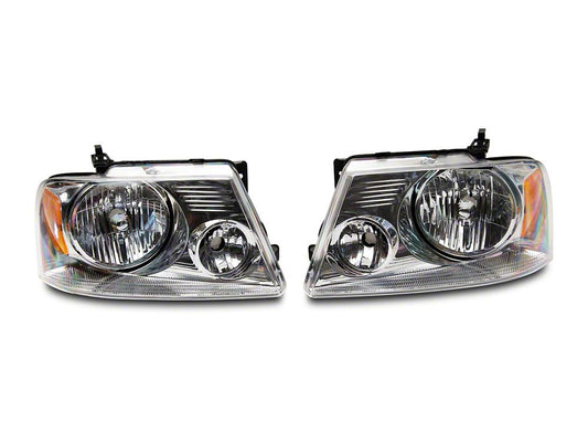 Raxiom Axial Series OEM Style Replacement Headlights; Chrome Housing; Clear Lens (04-08 F-150)