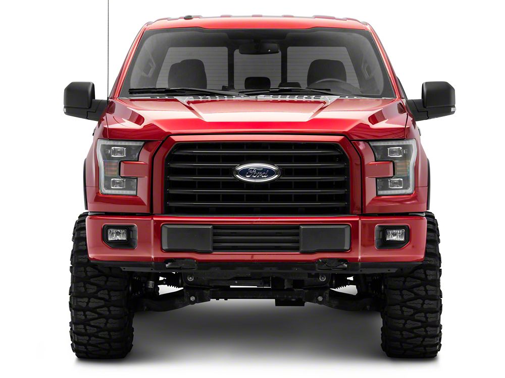 Raxiom LED Projector Headlights with LED Amber DRL; Black Housing; Clear Lens (15-17 F-150 w/ Factory Halogen Headlights)