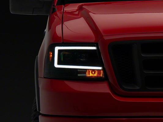 Raxiom Axial Series Projector Headlights; Black Housing; Clear Lens (04-08 F-150)