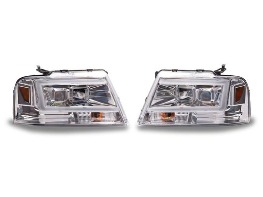 Raxiom Axial Series Projector Headlights; Chrome Housing; Clear Lens (04-08 F-150)