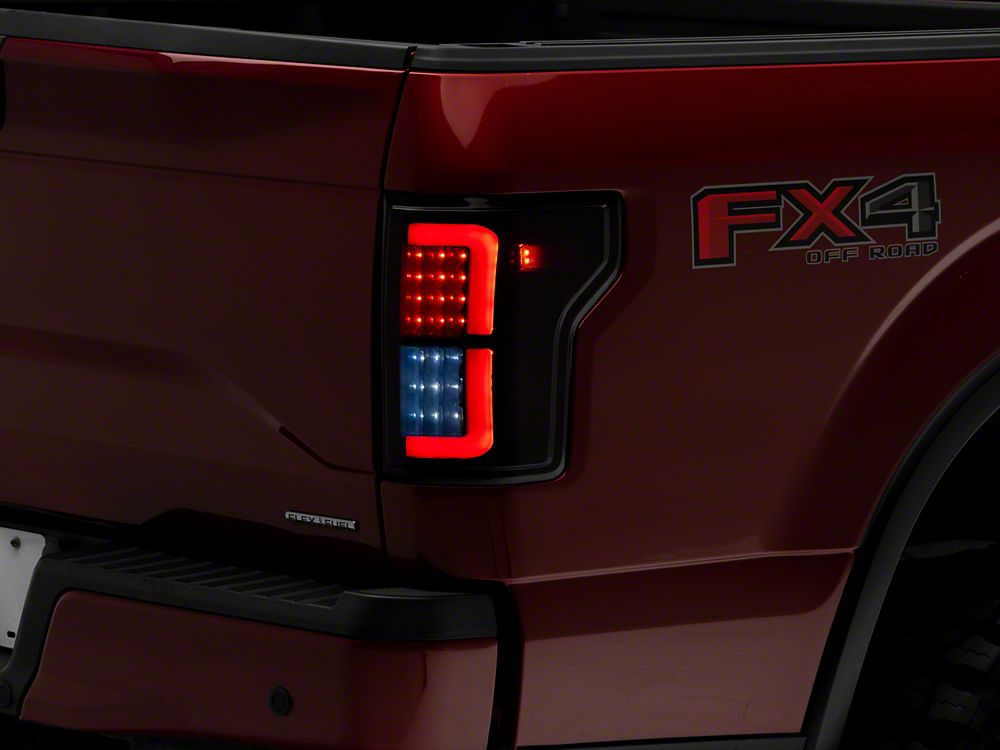 Raxiom Axial Series LED Tail Lights; Black Housing; Smoked Lens (15-17 F-150 w/ Factory Halogen Tail Lights)