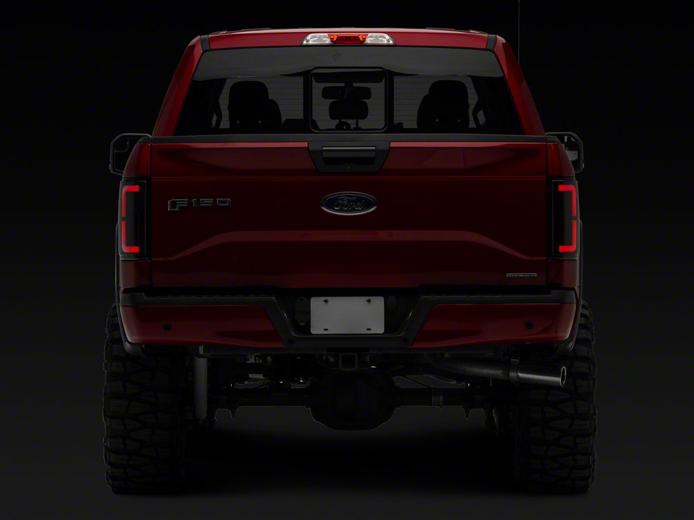 Raxiom Axial Series LED Tail Lights; Black Housing; Smoked Lens (15-17 F-150 w/ Factory Halogen Tail Lights)