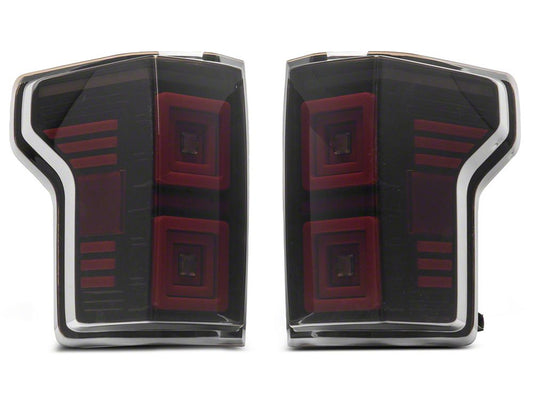 Raxiom Horizon LED Tail Lights; Black Housing; Clear Lens (15-20 F-150 w/ Factory Halogen Non-BLIS Tail Lights)
