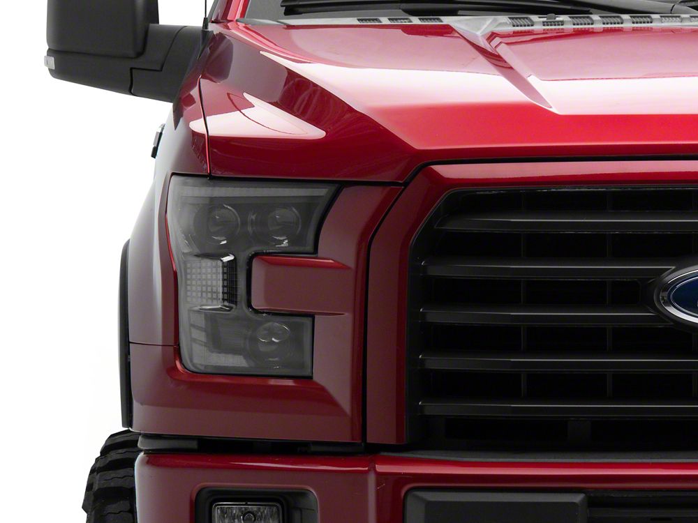Raxiom XR Series LED Projector Headlights with DRL; Black Housing; Clear Lens (15-17 F-150 w/ Factory Halogen Headlights)
