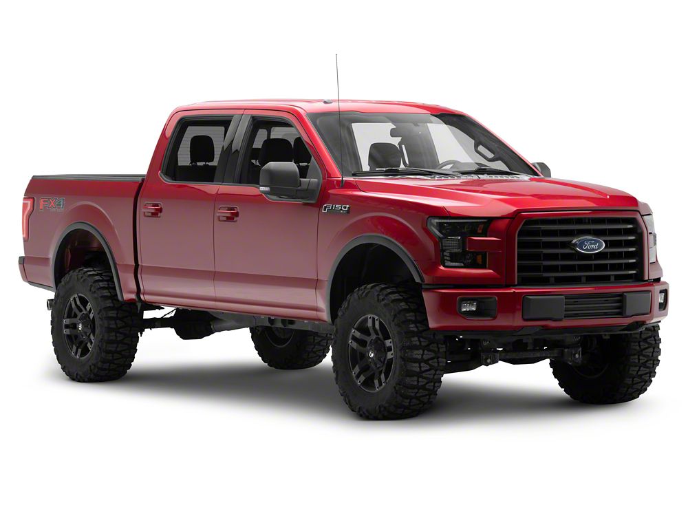 Raxiom XR Series LED Projector Headlights with DRL; Black Housing; Clear Lens (15-17 F-150 w/ Factory Halogen Headlights)