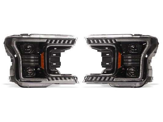 Raxiom LED Halo Surround Headlights with Amber DRL; Black Housing; Clear Lens (18-20 F-150 w/ Factory Halogen Headlights)