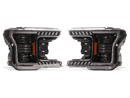 Raxiom LED Halo Surround Headlights with White DRL; Black Housing; Clear Lens (18-20 F-150 w/ Factory Halogen Headlights)