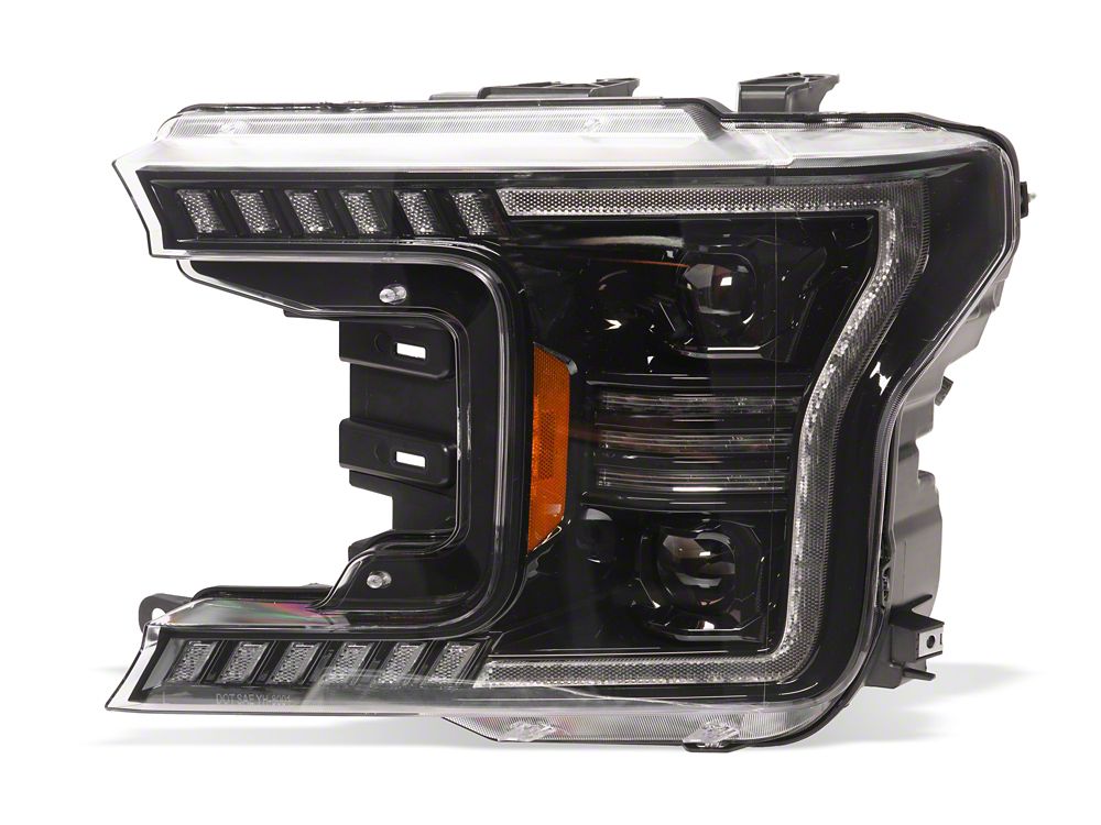 Raxiom LED Halo Surround Headlights with White DRL; Black Housing; Clear Lens (18-20 F-150 w/ Factory Halogen Headlights)