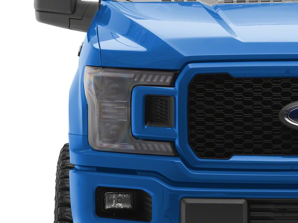 Raxiom LED Halo Surround Headlights with White DRL; Black Housing; Clear Lens (18-20 F-150 w/ Factory Halogen Headlights)