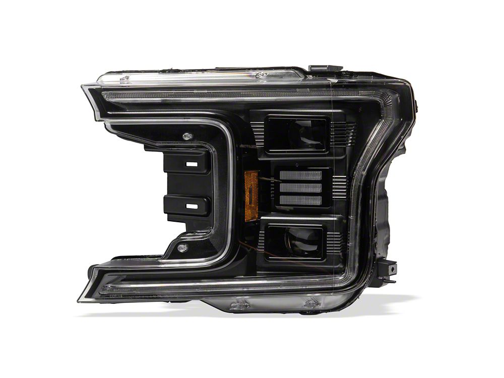 Raxiom CXR Series LED Headlights with Sequential Turn Signals; Black Housing; Clear Lens (18-20 F-150 w/ Factory Halogen Headlights)