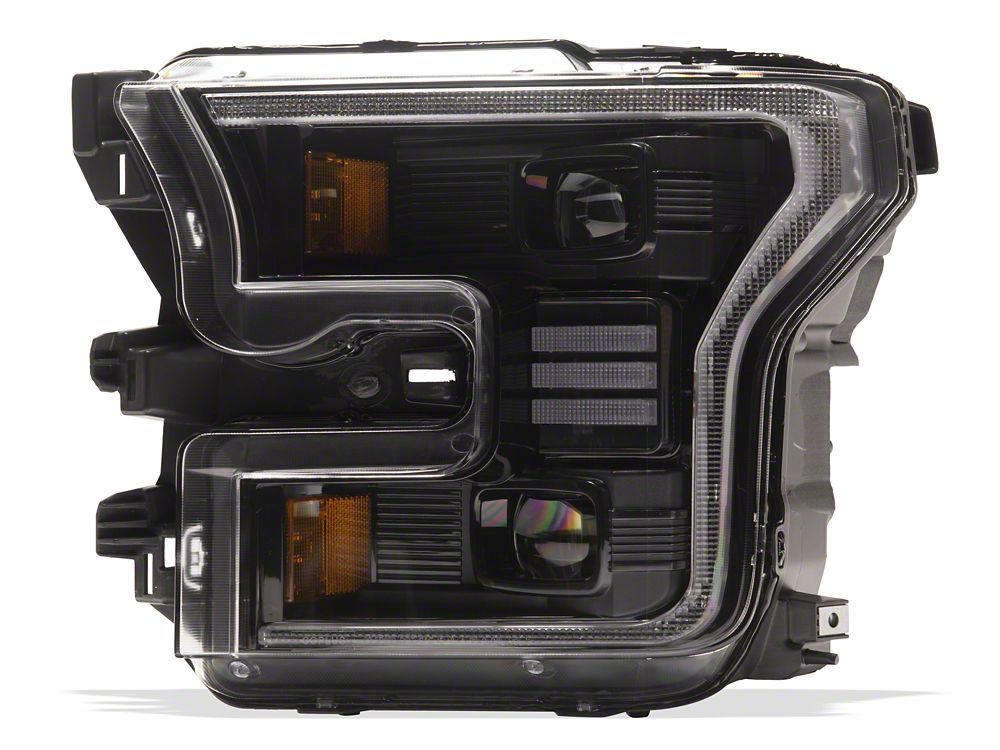 Raxiom CXR Series LED Headlights with DRL and Sequential Turn Signals; Black Housing; Clear Lens (15-17 F-150 w/ Factory Halogen Headlights)