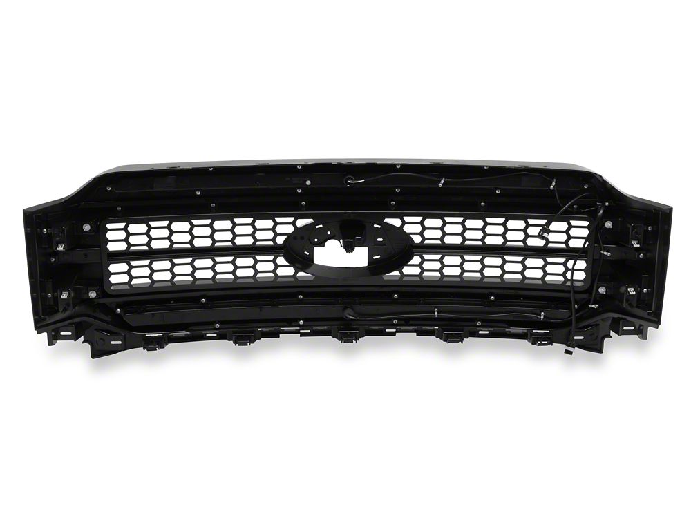 Raxiom CXR Series LED Upper Replacement Grille with White DRL; Black (21-23 F-150, Excluding Raptor)