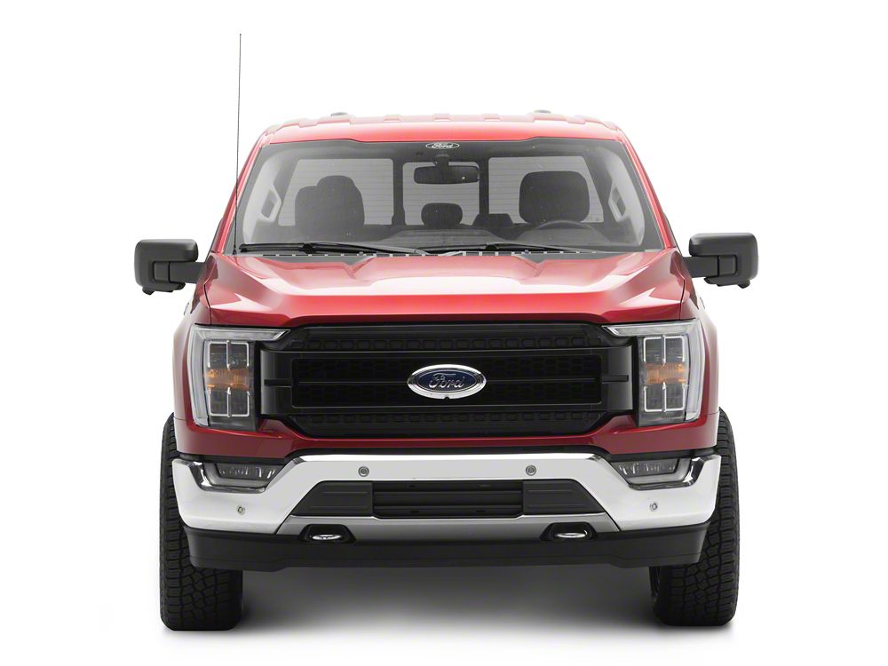 Raxiom CXR Series LED Upper Replacement Grille with White DRL; Black (21-23 F-150, Excluding Raptor)