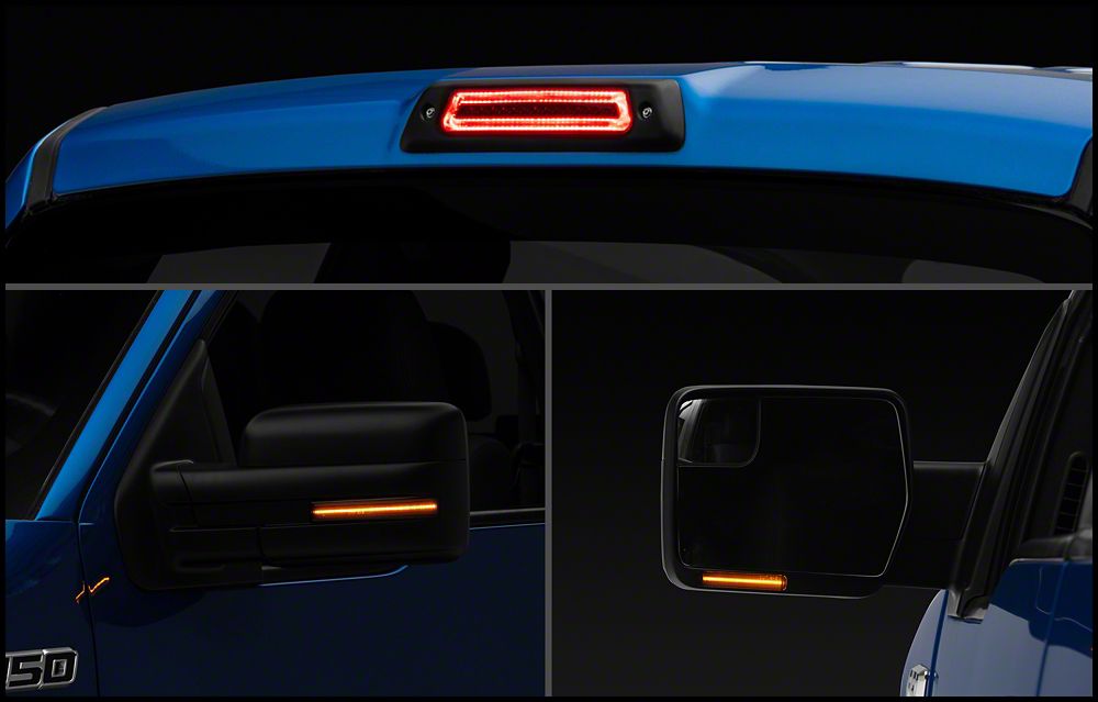 Raxiom Axial Series LED Third Brake Light with Sequential LED Mirror Mounted Turn Signals; Smoked (09-14 F-150, Excluding Raptor)