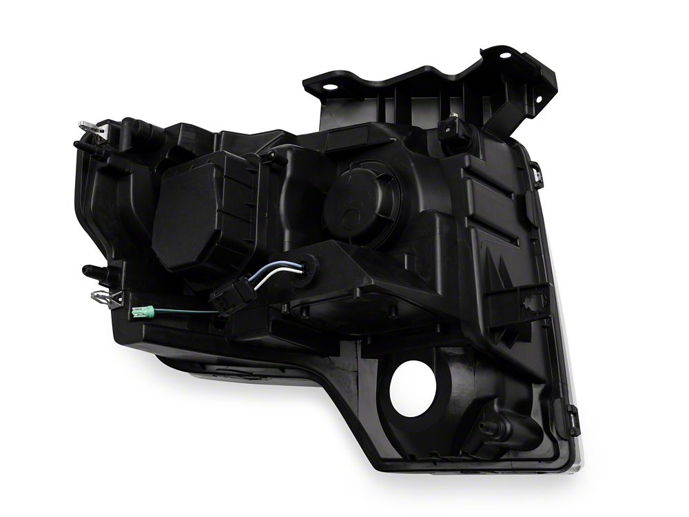 Raxiom Projector Headlights with LED Accent, G2 LED Tail Lights and Axial Series Smoked LED Third Brake Light; Black Housing; Clear Lens (09-14 F-150 Styleside w/ Factory Halogen Headlights, Excluding Raptor)