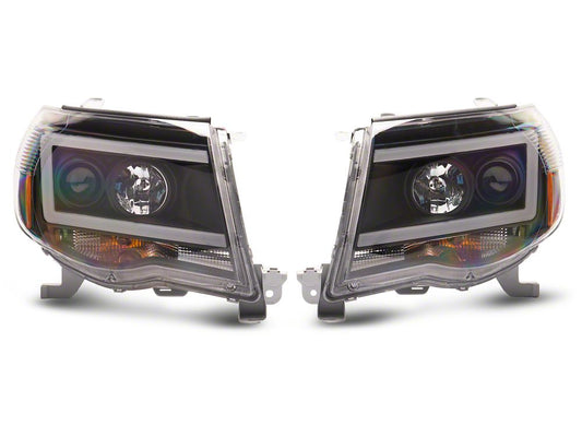 Raxiom Axial Series LED DRL Projector Headlights; Black Housing; Clear Lens (05-11 Tacoma)