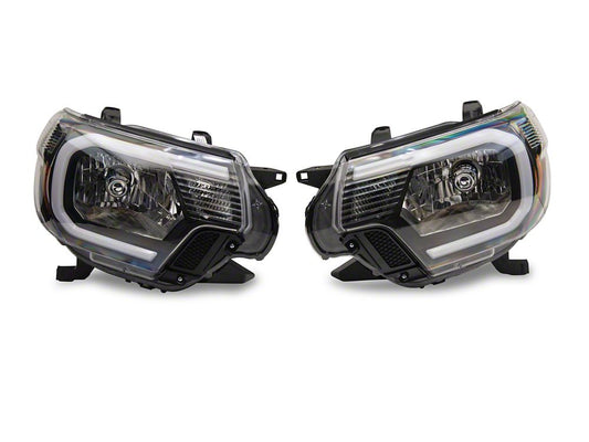 Raxiom Axial Series Headlights with LED Bar; Black Housing; Clear Lens (12-15 Tacoma)