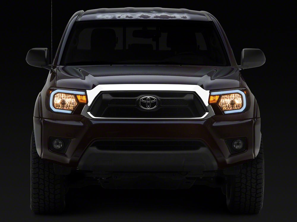 Raxiom Axial Series Headlights with LED Bar; Black Housing; Clear Lens (12-15 Tacoma)