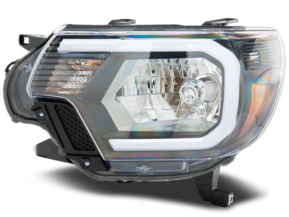 Raxiom Axial Series Headlights with Sequential LED Bar; Black Housing; Clear Lens (12-15 Tacoma)