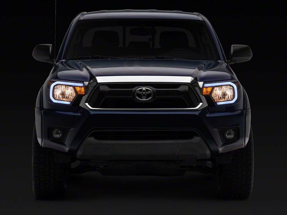 Raxiom Axial Series Headlights with Sequential LED Bar; Black Housing; Clear Lens (12-15 Tacoma)