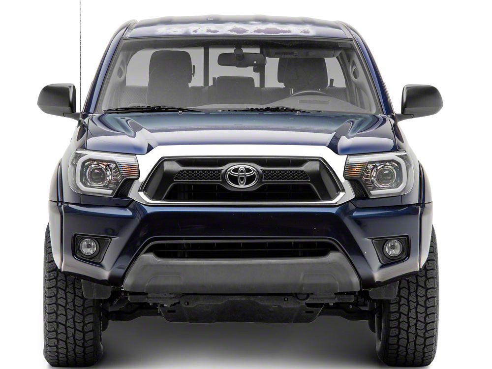 Raxiom Axial Series Projector Headlights with LED Bar; Black Housing; Clear Lens (12-15 Tacoma)